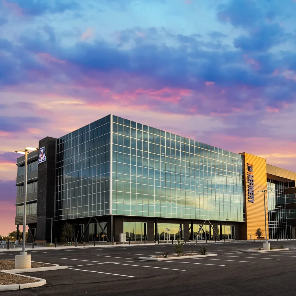 Tech park business plaza concrete foundations